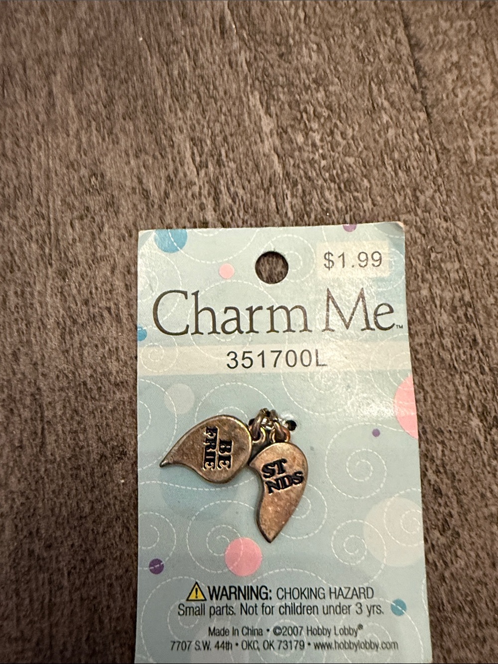 Kids' Silver Best Friends Heart Charm Set
